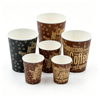 Gobelets en papier kraft jetables à paroi simple personnalisés avec logo sur mesure pour boissons et café