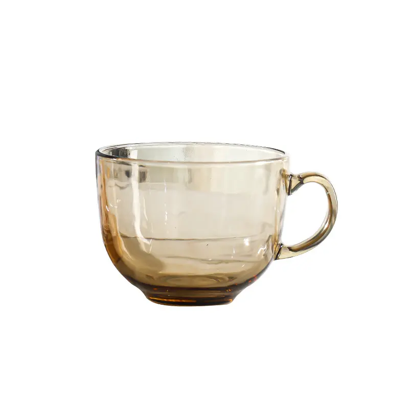 Nâu Tawny cao Borosilicate Glass cốc ăn sáng cho bán buôn lò vi sóng tái sử dụng sữa cốc cà phê với xử lý