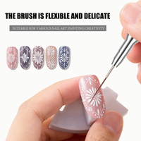 Ensemble de 5 stylos à ongles ultra-fins à long manche pour nail art, avec outils de traçage, de coloration florale et de dessin de motifs