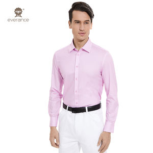 Kemeja Pria Formal Lengan Panjang Model Herringbone Vertikal Garis-Garis <span class=keywords><strong>Pink</strong></span>, Premium Cotton Blend, Lembut, Stylish, Kancing Depan - Product Image 2