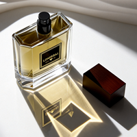 Flacon de parfum plat avec bouchon en bois, flacon de parfum de haute qualité, flacon de parfum à étiquette privée, flacons de parfum