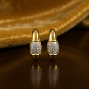 Orecchini di Lusso in Oro Giallo con Diamanti Taglio Brillante Rotondo Colore G Diamanti Naturali Gioielli da Donna per Uso Quotidiano - Product Image 2