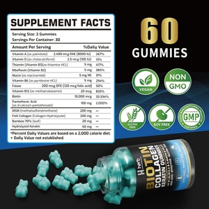 Gummies multivitaminées pour adultes à marque privée, biotine, collagène, pour la croissance des cheveux, de la peau et des ongles, éclaircissement et blanchiment - Product Image 2