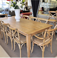 Vente en gros Chaise empilable en bois courbé de style rustique vintage Chaise à dossier croisé en bois Restaurant Bistro Chaise à dossier croisé