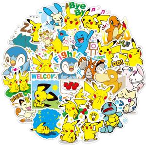 Autocollants <span class=keywords><strong>Pikachu</strong></span> d'anime japonais ZY0259C, 80 pièces, populaires, imperméables, en vinyle, pour bagages, guitare, ordinateur, voiture, autocollants personnalisés, dessin animé tendance - Product Image 1