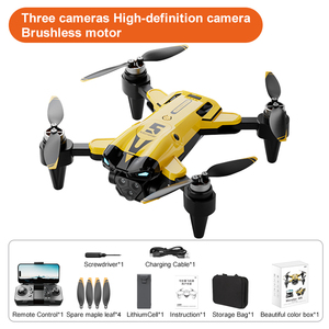 Drone M5 sans balais avec triple caméra HD 480P, quadricoptère RC pliable, WiFi FPV, flux optique, drone de poche avec sac de rangement. - Product Image 5