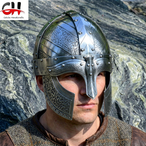 CHK New Year Christmas Thanksgiving Metal Viking Helmet Handmade Polished Silver Vintage Still Life Home Decor Customized Logo - Product Image 1