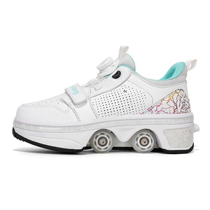 Roller Shoes Pink Mesh Flashing Wheels Double Row For Kids And Adults Size 35 40 - Product Image 4