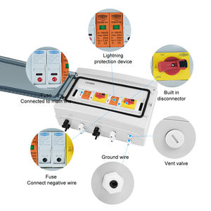TOMZN Solar-Photovoltaik-Kombinationsbox mit Blitzschutz 2 Eingänge 2 Ausgänge DC 1000V Sicherung MCB SPD Wasserdichte Box IP65 18-Wege - Product Image 3