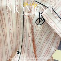 Pijamas Transpirables de Seda de Hielo Victoria's Secret para Mujer, Conjunto de Verano con Pantalones Cortos y Cárdigan, Estampado con Letras de Amor