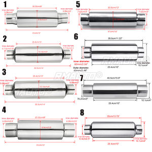 Silenciador de Escape Universal de 2'', 2.25'', 2.5'' y 3'', de Acero Inoxidable, con Diseño de Turbina, Resonador de Escape para Automóviles - Product Image 6