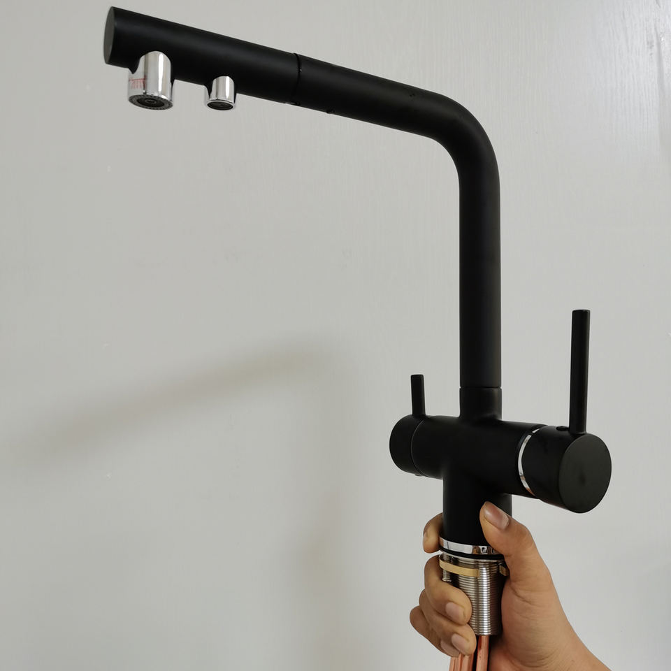 Slide Design With Numbers black color 3 way pull-out two outlet hot and color low lead brass ...