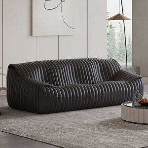 Ensemble de <span class=keywords><strong>canapé</strong></span> modulaire en cuir <span class=keywords><strong>et</strong></span> tissu de luxe moderne pour petit appartement, salon, <span class=keywords><strong>canapé</strong></span> incurvé - Product Image 3