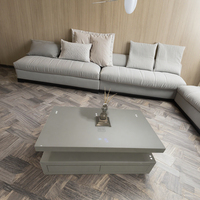 Morden table basse miroir intelligente avec lumière LED et charge sans fil table à thé multifonctionnelle pour le salon et la maison