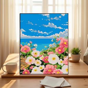 Pittura ad olio digitale <span class=keywords><strong>colorare</strong></span> il <span class=keywords><strong>paesaggio</strong></span> di animazione fatta a mano fai <span class=keywords><strong>da</strong></span> te fiore digitale soggiorno cucina pittura appesa - Product Image 2