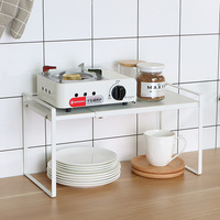 Étagère de rangement de cuisine rétractable à double niveau en fer, pour le rangement multifonctionnel de bols, d'assiettes et de casseroles