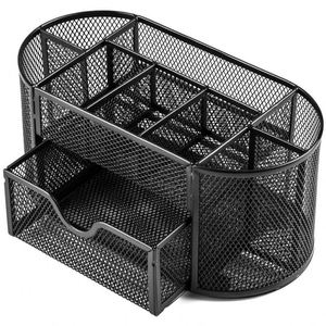 Ensemble d'organisateur de <span class=keywords><strong>bureau</strong></span> en maille métallique 2 pièces, caddie de fourniture de <span class=keywords><strong>bureau</strong></span> ovale et Mini organisateur à 3 tiroirs, <span class=keywords><strong>rangement</strong></span> de <span class=keywords><strong>bureau</strong></span> 1 ensemble/carton - Product Image 5