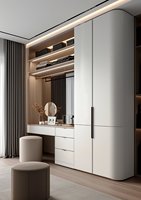 Armoire de chambre à coucher moderne en mélamine, durable, écologique, fabriquée en Chine, sur mesure, avec coiffeuse