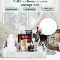Seavidar – Organisateur de bureau multifonctionnel en silicone de qualité alimentaire, style américain, pour soins de la peau, maquillage et bijoux