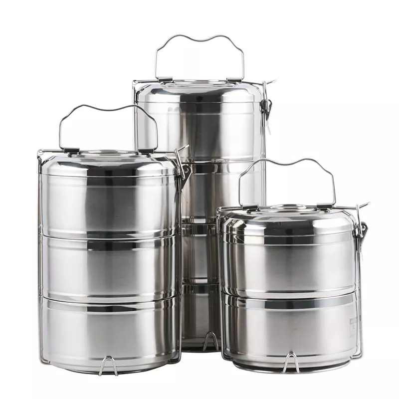 Double Wall Insulated Hot Pot Tiffin Box 4layer Stainless Steel Thermal  Lunch Box - Main Image
