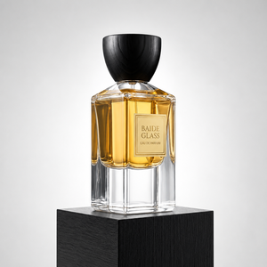 Hot Sale Luxury Square perfume Bottle 30ml 50ml 100ml Heavy Base Clear Empty Perfume Glass Bottle with Black Wood Cap - Product Image 1