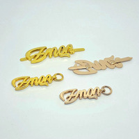 Étiquette métallique personnalisée en alliage de zinc découpée au laser, respectueuse de l'environnement, avec logo lettre brodé, accessoires de quincaillerie et étiquette cousue