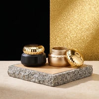 Pot à épices vertical en céramique mat tricolore, texture dentelle ondulée, style luxe léger, personnalisable avec LOGO