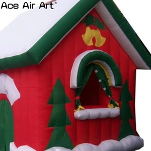 Casa de Navidad inflable de tienda gigante para decoración de vacaciones al aire libre Gruta festiva de Santa y exhibición de eventos Casa inflable de Santa - Product Image 6