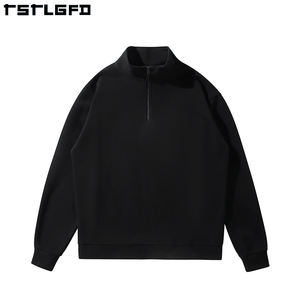 Felpa da <span class=keywords><strong>uomo</strong></span> personalizzata a collo alto <span class=keywords><strong>mezza</strong></span> <span class=keywords><strong>Zip</strong></span> 100% cotone taglie forti a tracolla <span class=keywords><strong>con</strong></span> cerniera felpa da <span class=keywords><strong>uomo</strong></span> - Product Image 4