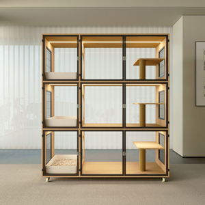 Massivholz Isolierter Moderner Katzenkäfig Ausstellungsraum Mehrstöckiges Wohnzimmer Zuchtbett Winter Multifunktional - Product Image 1