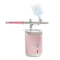 Kit d'airbrush automatique électrique doré pour soins de la peau à domicile, art des ongles, imprimante à ongles, bricolage, sans fil, ensemble d'airbrush pour barbier