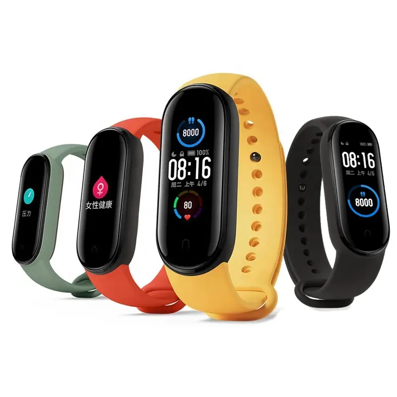 Mi Band 5 M5 Smart Band Bracelet Watch Ip67 Waterproof Blue Tooth Call Music Play Heart Rate Tracker M5 Smartwatch