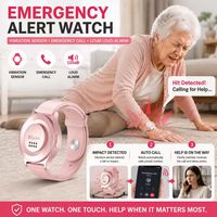 Montre connectée pour personnes âgées avec bouton SOS, bracelet anti-chute, alarme par vibration, rappel et fonction d'appel d'urgence pour seniors