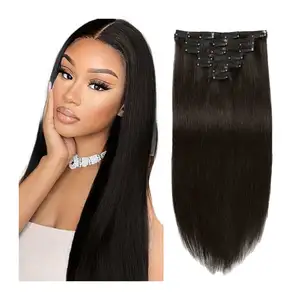clip in hair extension double weft 100% human hair remy 22 24 30 8 inch indian straight blonde clip in hair extensions