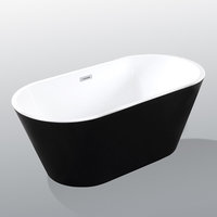 Baignoire oblongue autoportante en acrylique pur de qualité élégante 140-180cm Baignoire de trempage 55-71 pouces Tailles disponibles