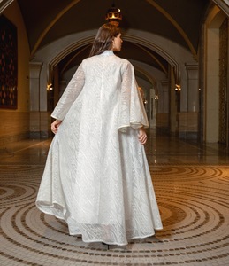 Nuovo modello Abaya in Dubai speciale collo nappe Design con perline dorate maniche larghe doppio strato - Product Image 2