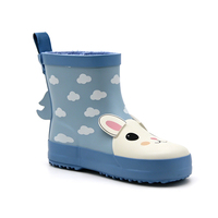 Bottes de pluie en caoutchouc 3D pour tout-petits unisexes, doublées de polaire, imperméables, antidérapantes, pour les enfants, pour les journées pluvieuses en plein air
