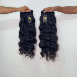 Lot de mèches de cheveux naturels bruts indiens de temple, ondulés Bodywave, cuticules alignées, pour tissage - Product Image 1