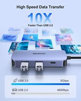 BENFEI USB-C Dockingstation, 8-in-1 mit Dreifach-Display Dual HDMI, VGA, 3*USB 3.0, 100W Stromversorgung, 3,5mm AUX Audio
