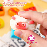 Fabrieks prijs Novelty 3D dieren gummies bulk hotdog beer schaap kip gevormde gemengde fruit smaak zachte kauwgom snoepjes