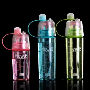 2021新时尚多功能600毫升防漏运动薄雾塑料饮料瓶运动水瓶塑料带喷雾