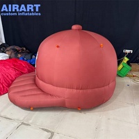 Casquette de baseball gonflable publicitaire pour l'ouverture de la marque Airart, ballon gonflable marron avec logo