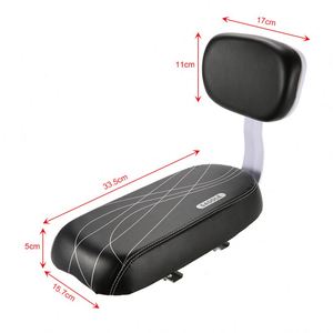 Siège arrière de vélo VTT en cuir PU, coussin souple, siège de porte-bagages arrière, siège pour enfants avec dossier - Product Image 6