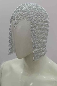 Anillo de aluminio hecho a mano, capucha Coif de Cota, armadura Medieval para recreaciones y ferias de Halloween, Material metálico - Product Image 4