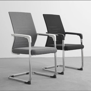 Fabricación en <span class=keywords><strong>China</strong></span>, muebles de oficina, silla de red de malla trasera media, silla de visita de oficina fija de malla moderna - Product Image 5