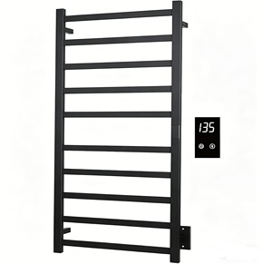 <span class=keywords><strong>Toallero</strong></span> Eléctrico Negro de Pared <span class=keywords><strong>con</strong></span> <span class=keywords><strong>Termostato</strong></span> <span class=keywords><strong>Digital</strong></span>, Calentador de Toallas de Acero Inoxidable para Baño - Product Image 1