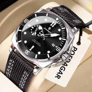 Reloj Deportivo de Cuarzo Poedagar 873B para Hombre, Esfera Negra, Correa de Nailon, Resistente al Agua - Product Image 1