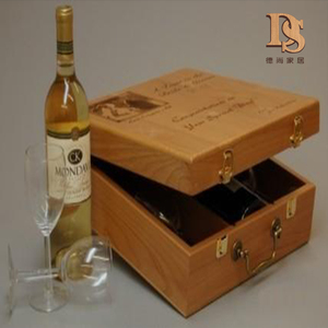 Cá nhân bằng gỗ chai rượu vang và kính Đóng gói hộp giáng sinh Kinh doanh Quà Tặng bằng gỗ rượu vang đặt hộp đóng gói - Product Image 4