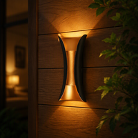 Lampu Dinding Tahan Air Desain Sederhana Modern Gaya Artistik untuk Halaman dan Taman dengan Kap Lampu Aluminium Lampu Dinding LED