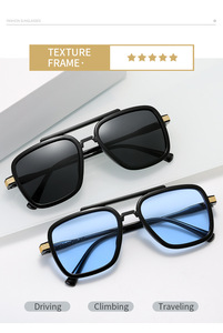 Nuovi Occhiali da Sole a Doppia Montatura con Lenti Cangianti, Stile Iron Man, Occhiali da Sole e Anti-Luce Blu per <span class=keywords><strong>Uomo</strong></span> - Product Image 6